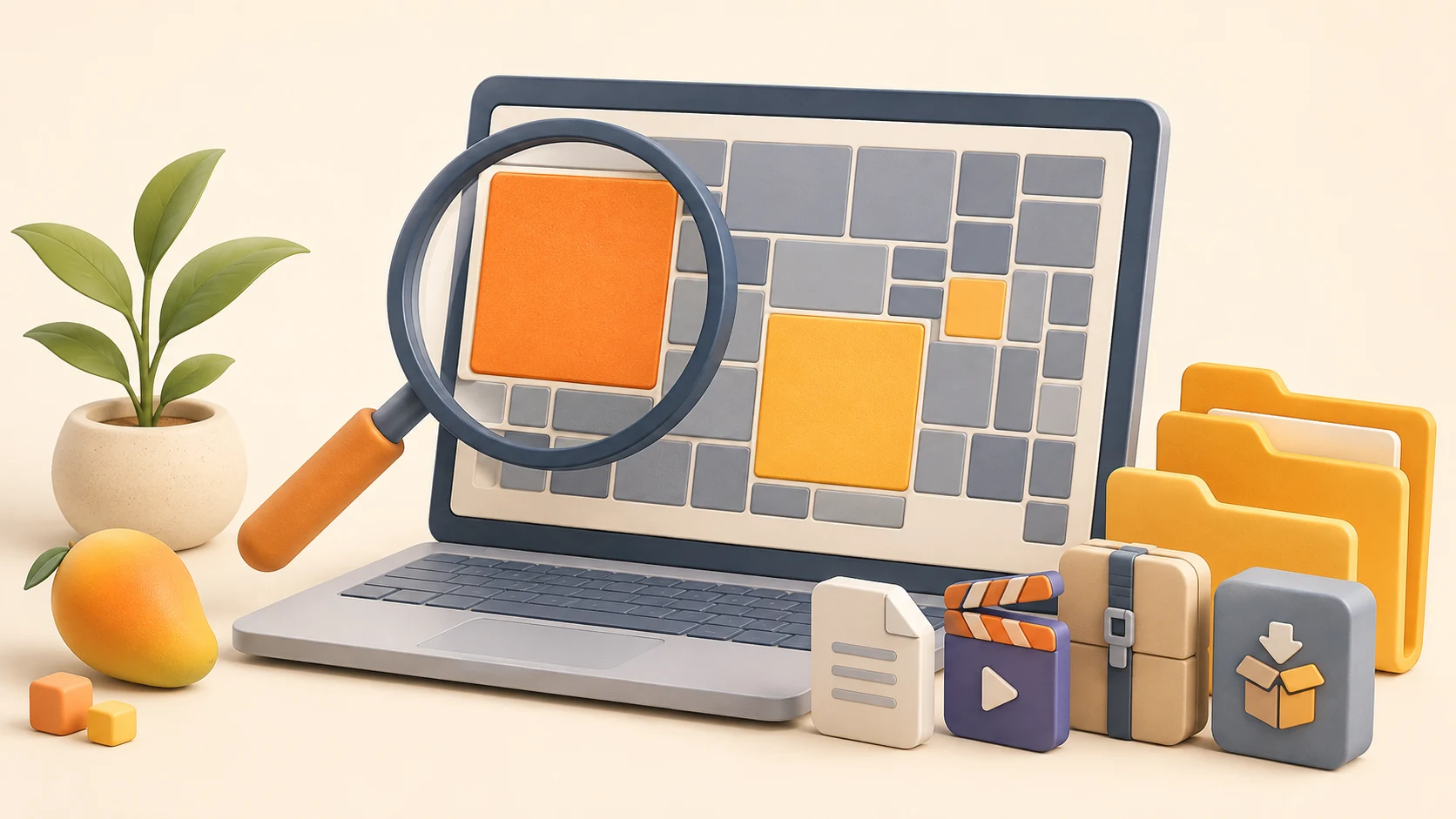 Illustration of a treemap revealing the largest files and folders on a Windows 11 drive